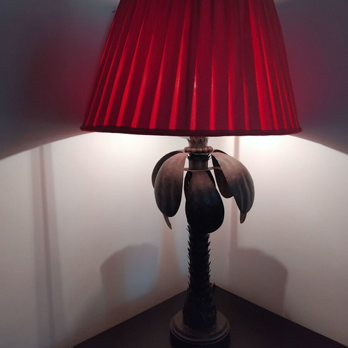 Calèche table lamp used brass with lampshade