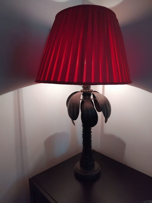 Calèche table lamp used brass with lampshade