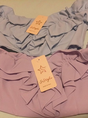 S-Style Super Feminine Bustier Tops new, lilac and sky blue