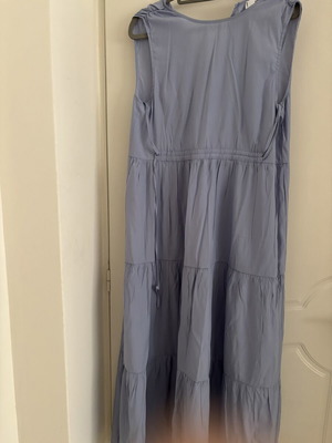 Mango long dress like new, blue relaxed fit with dark waist