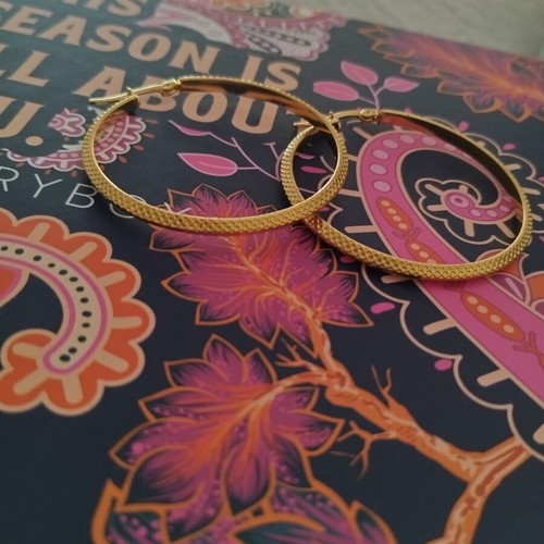 Gold Hoop Earrings stainless steel new with packaging