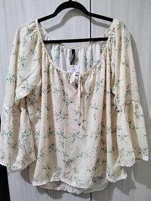 Noobass long-sleeve blouse new, pink and yellow
