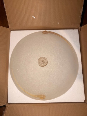 Minimal Luxury Ceiling Light like new, glass with gold details