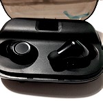  Usams US-YJ001 In-ear Bluetooth Handsfree Ακουστικά με Αντοχή στον Ιδρώτα και Θήκη Φόρτισης Μαύρα