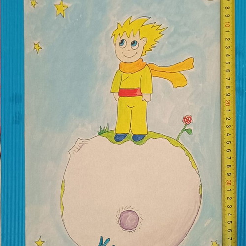 Handmade Little Prince room lamp painting for Nikos