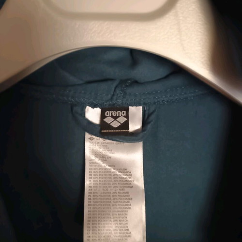 Arena kids bathrobe like new, petrol color