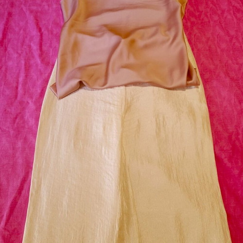 Champagne wide-leg pants and lingerie top set