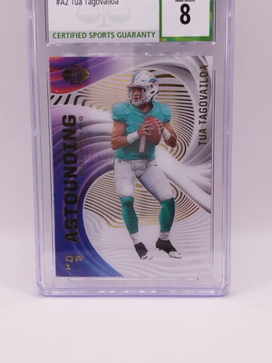 2020 Panini Illusions Tua Tagovailoa RC Astounding graded card CSG 8 like new