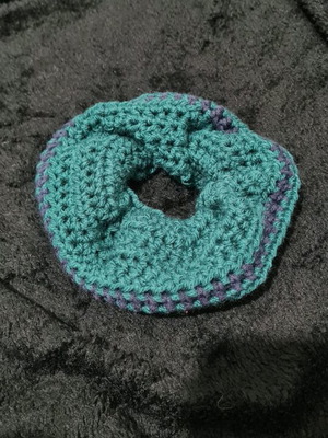 Handmade scrunchy new, blue and green