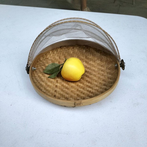 Bamboo basket with net used, suitable for drying