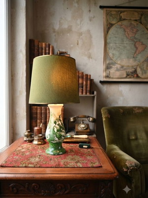 Table lamp vintage design used, 46 cm height