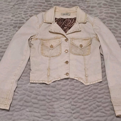 On Line gold cardigan used, size S/M