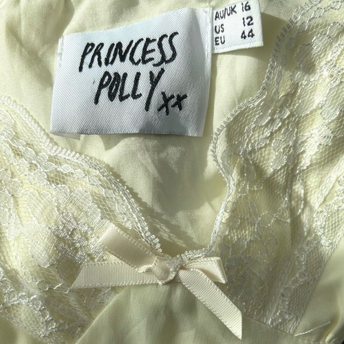 Princess Polly Lace-Trim Bustier Crop Top like new, size M, yellow