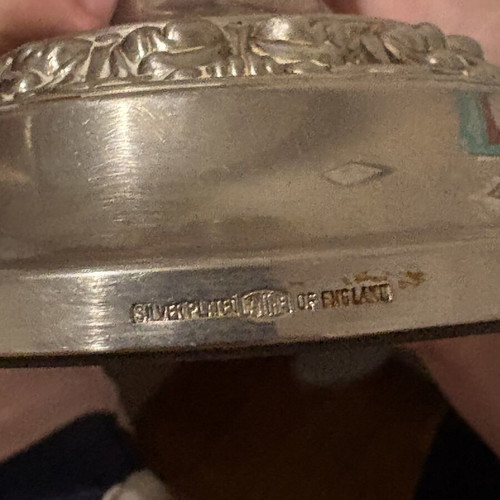SilverPlated candlestick like new, silver tone, heavy with hallmark