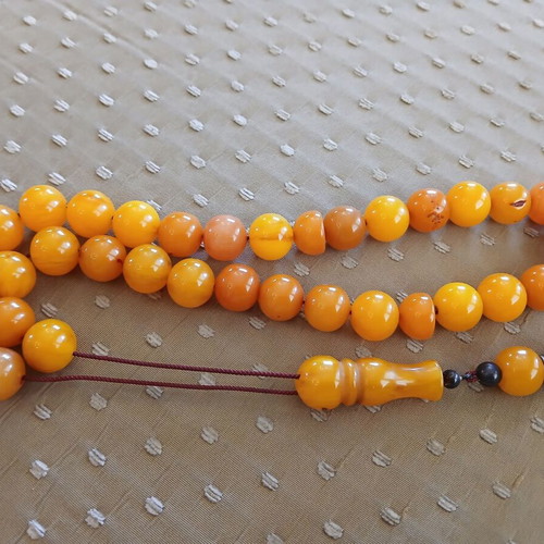 Mastic Kompoloi worry beads, vintage bakelite, silver elements