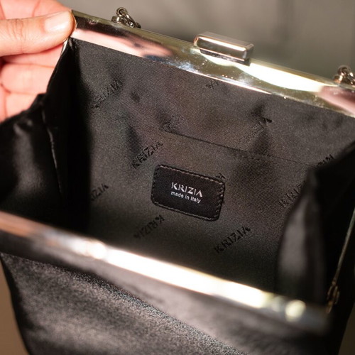 Krizia Milan Italian Black Clutch Handbag boxed, brand new