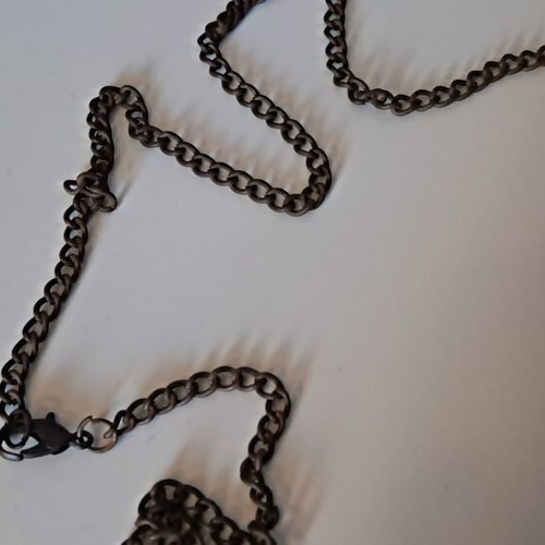 Vintage heart pendant necklace with colorful rhinestones used