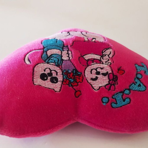 Tat Cat Heart pillow used