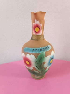 Decorative ceramic vase used, old from Agiasos Lesvos