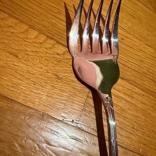 Christofle vintage silver plated large serving fork used