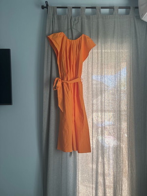 Βαμβακερό φόρεμα Mango πορτοκαλί καινούριο, μέγεθος M