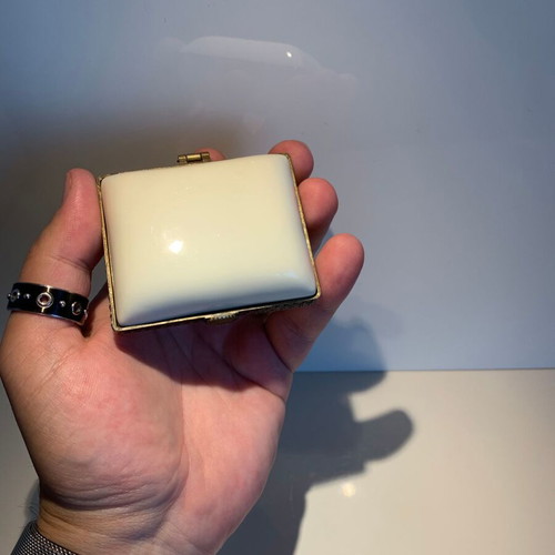 Porcelain storage box used - mini jewelry box