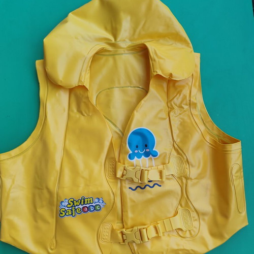 Children's swim learning vest used, yellow, 19-30 kg