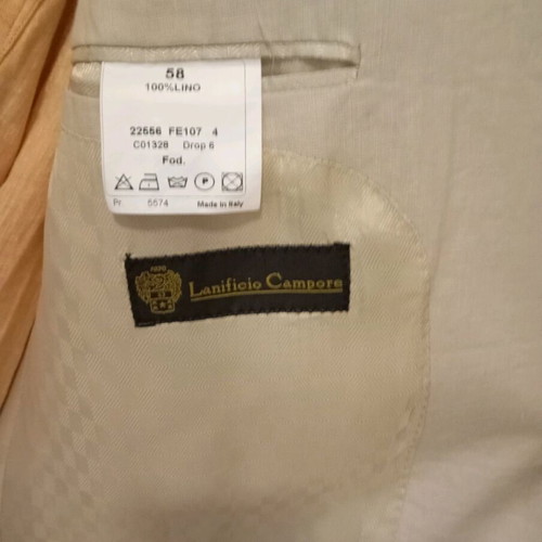 Linen ecru suit set with shirt and tie like new