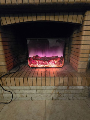 Electric decorative fireplace with flame effect new