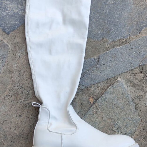 Alta Moda white elastic tall boots used, size 38