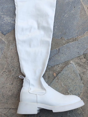 Alta Moda white elastic tall boots used, size 38