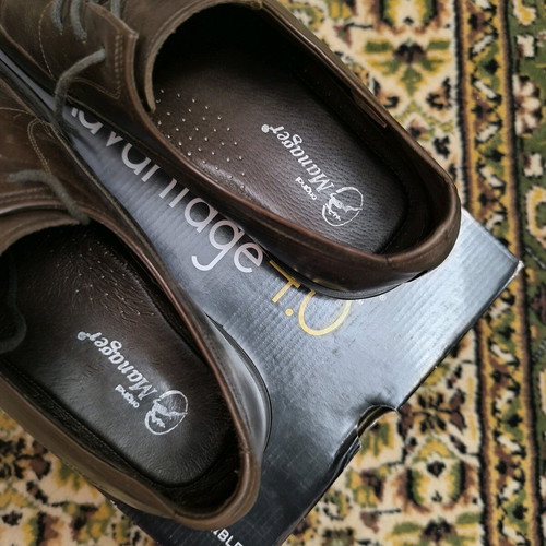 Manager leather shoes like new, brown, size 43