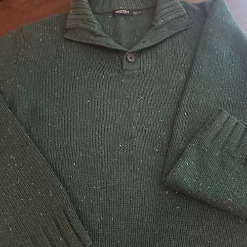 Nautica Since 1983 XL men's thick knitted sweater, cypress green