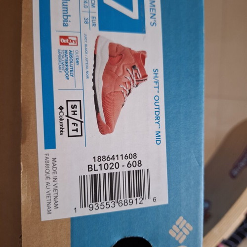 Columbia women's OutDry athletic shoes used, red, size 38