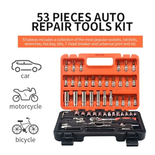 Ratchet set with sockets and tools, new, 53 pieces