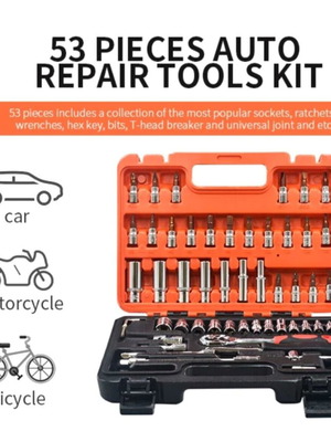 Ratchet set with sockets and tools, new, 53 pieces
