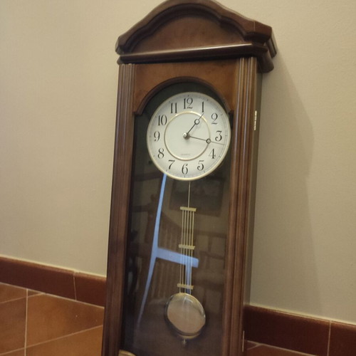 Wall clock pendulum wooden used