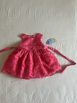 American Princess sleeveless baby dress with 3D flowers and belt