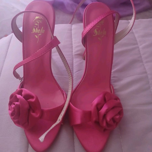 Shein pink sandals with rose new, size 38