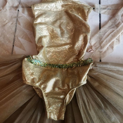 gold leotard dress Matte Gold Sequin Lyrical Dance Dress main image 0