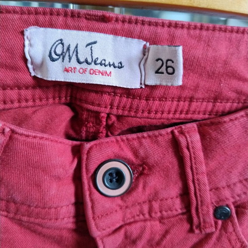 Omjeans women's red denim pants new