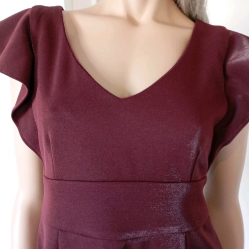 Φόρεμα κοντό καινούργιο, burgundy, one size, ελληνικής βιοτεχνίας
