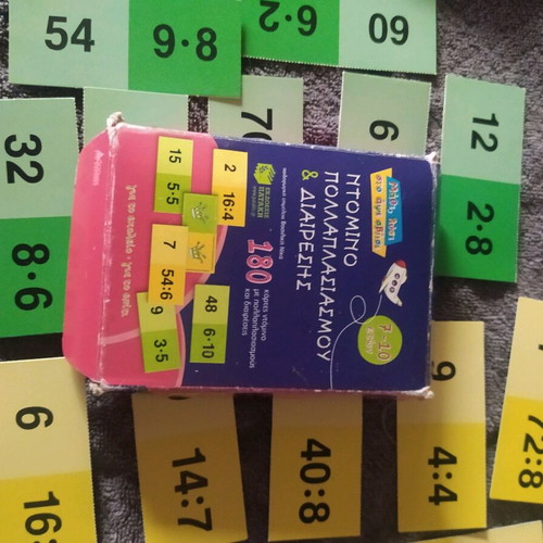 Multiplication and division domino used