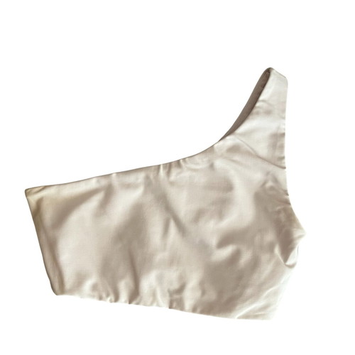 One Shoulder Crop Top Marmalady Clothing Bar like new, size M, white satin look