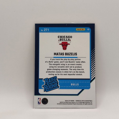 Matas Buzelis 2024-25 Panini Donruss Optic Basketball card new