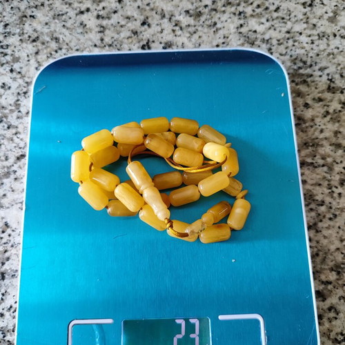 Amber komboloi, 33 beads, Baltic royal amber