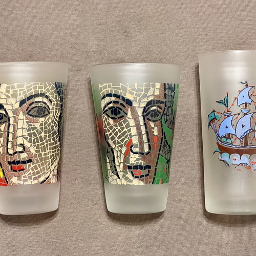 Collectible Lumidis Papagalos Water Glasses set of 3 like new
