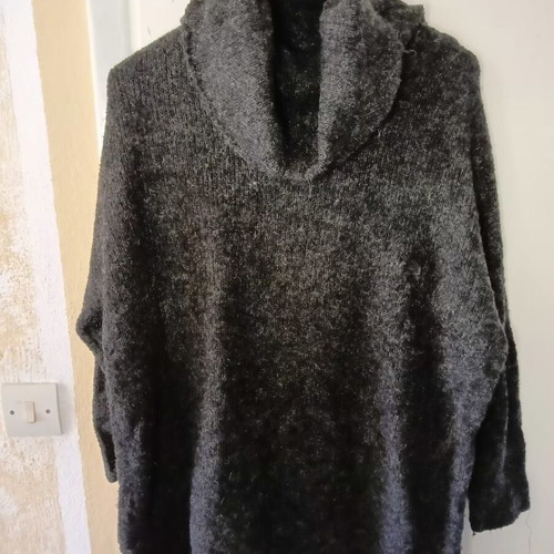 Knitted dress/shirt used, black, size L