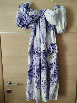 Maxi dress white violet one size like new