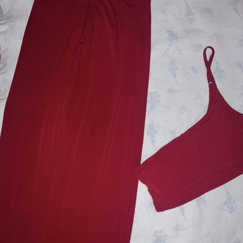 Marmalady red skirt and crop top set like new, size M